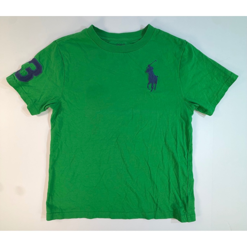 Polo Ralph Lauren Boys Green Big Pony Short Sleeve T-Shirt Size M 10-12